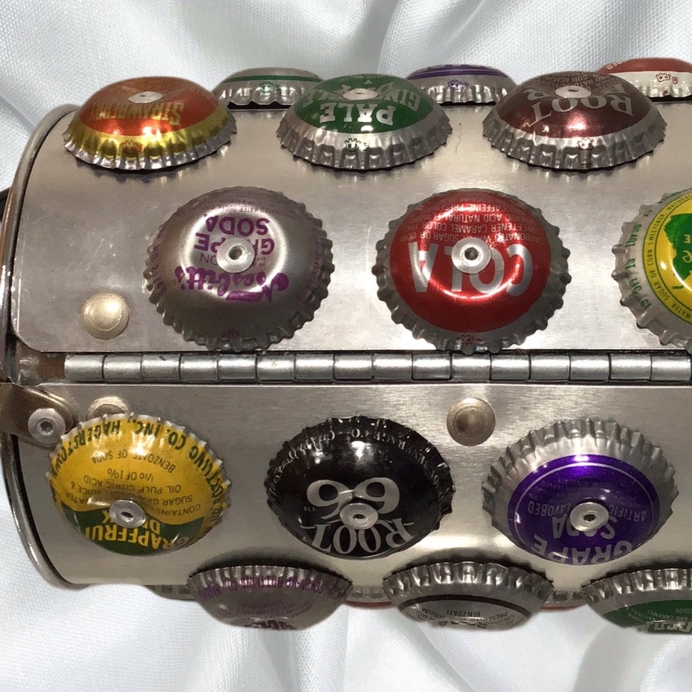 Littlearth Recycled Bottle Cap Cylinder Shape Metal Crossbody, Rubber Strap - Picture 4 of 13
